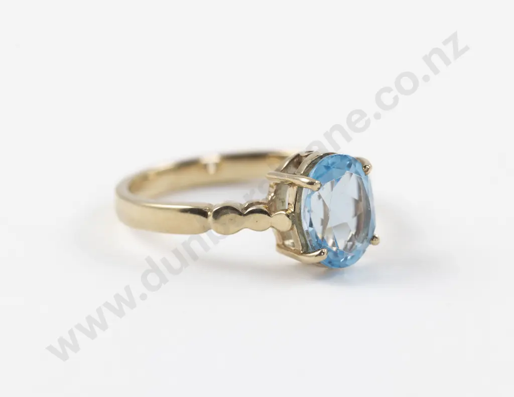 9ct Single Stone Topaz Ring Image 1++