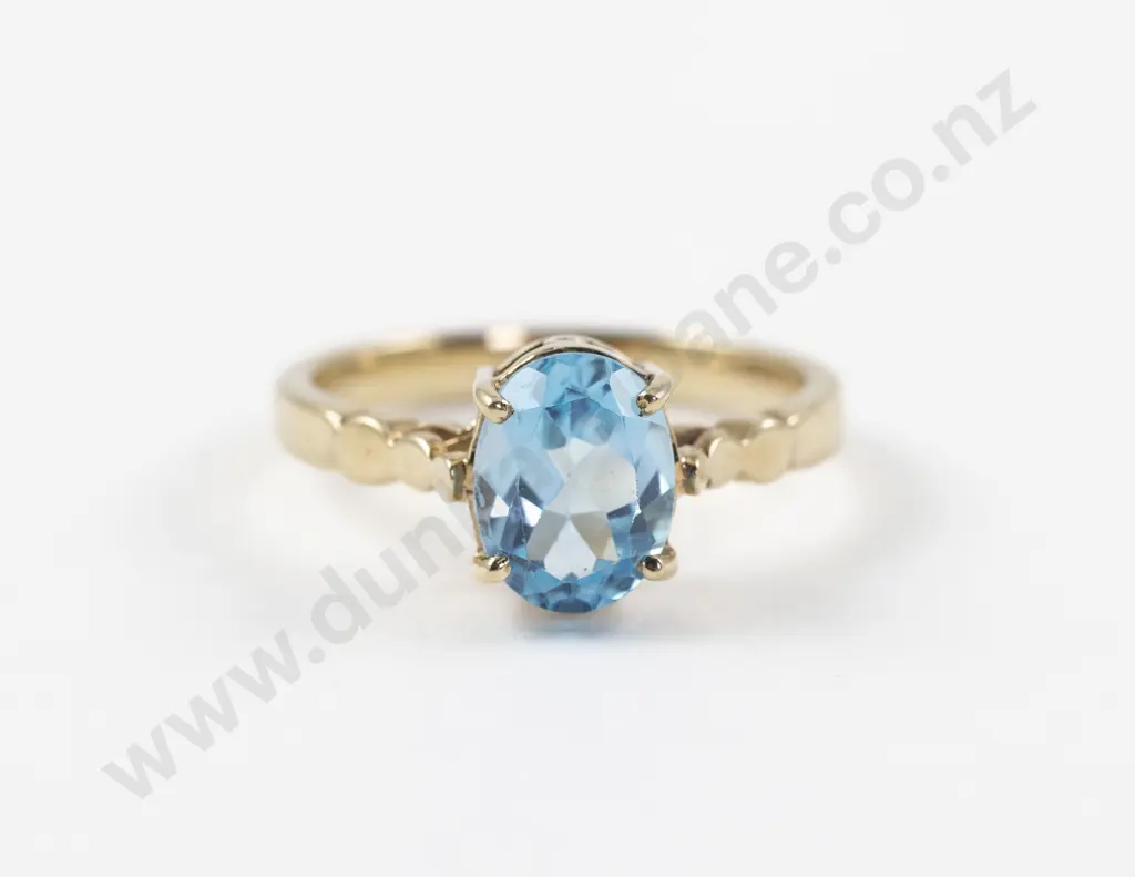 9ct Single Stone Topaz Ring Image 1++