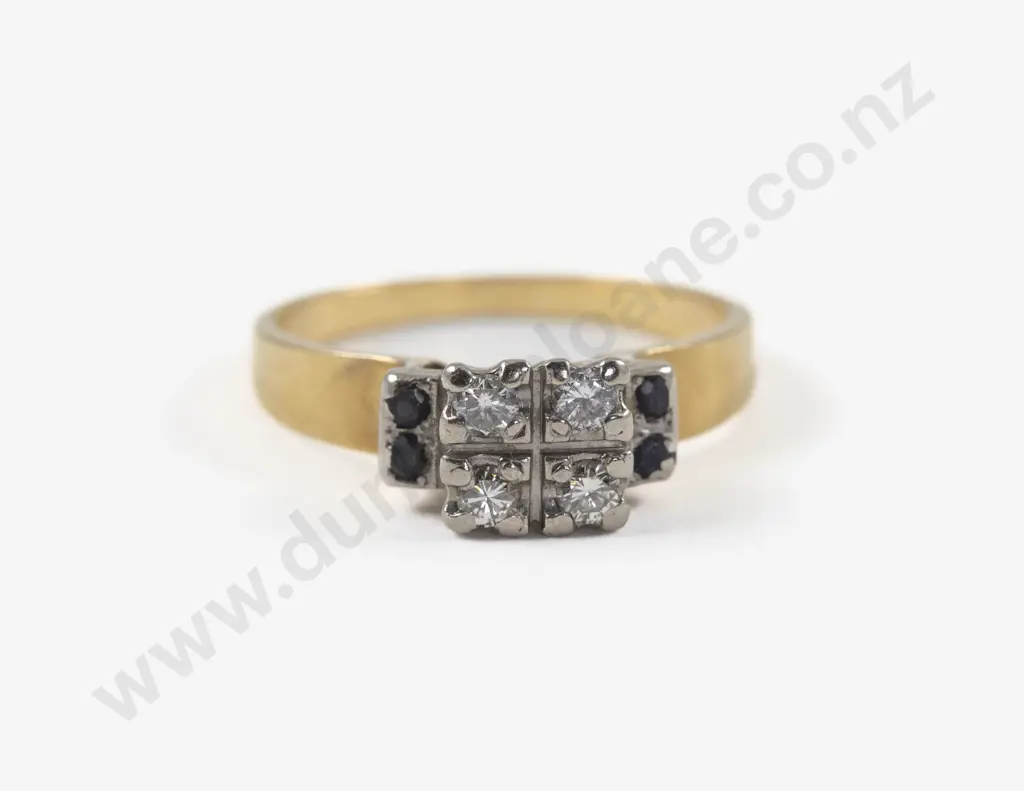 18ct Eight Stone Sapphire and Diamond Cluster Ring Image 1++