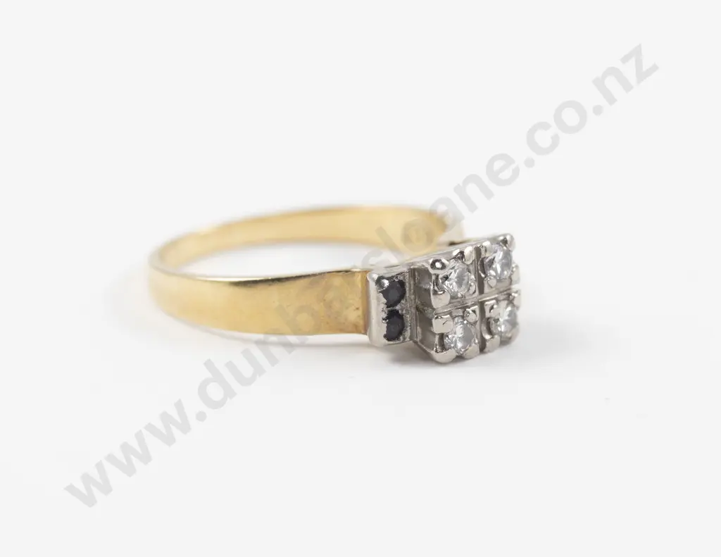 18ct Eight Stone Sapphire and Diamond Cluster Ring Image 1++