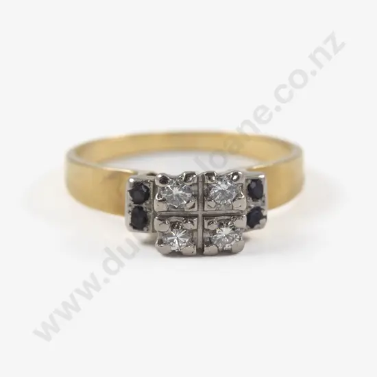 18ct Eight Stone Sapphire and Diamond Cluster Ring