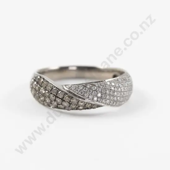 18ct White Gold 55Stone Diamond Band Ring