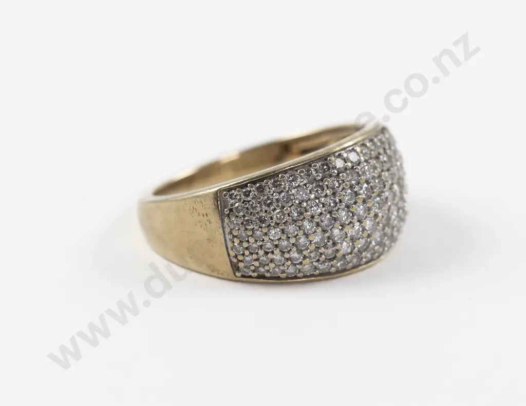 10ct 126Stone Diamond Cluster Dome Band Ring Image 1++
