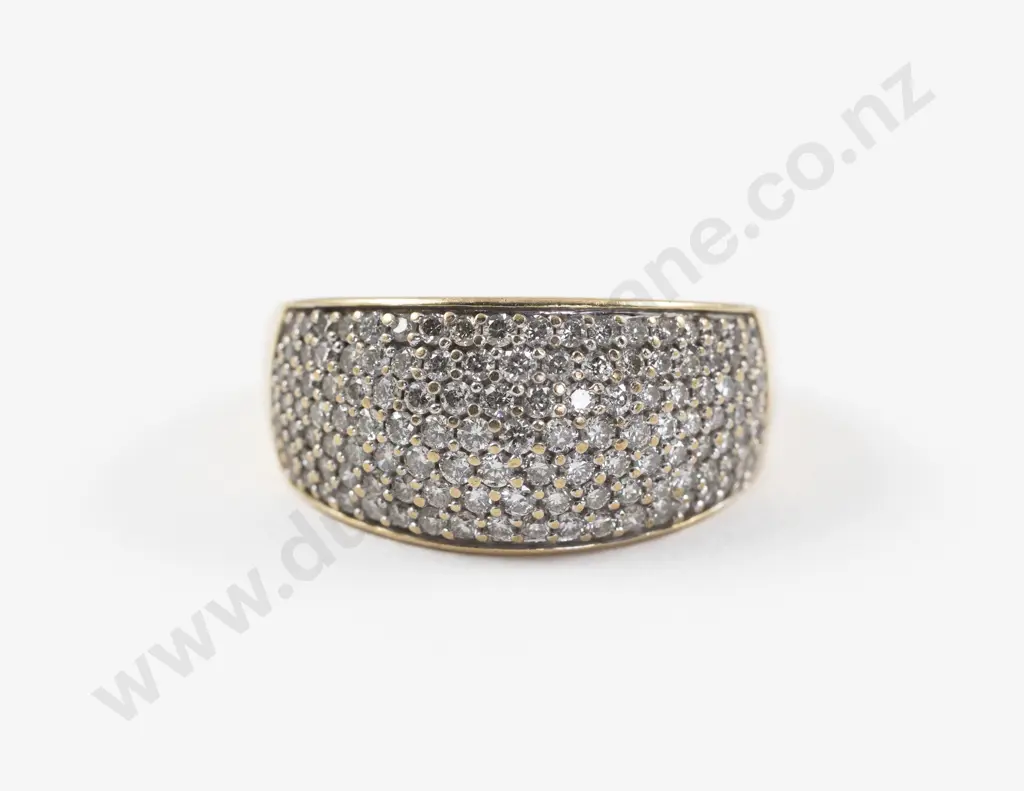 10ct 126Stone Diamond Cluster Dome Band Ring Image 1++