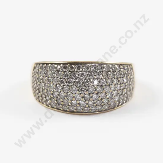 10ct 126Stone Diamond Cluster Dome Band Ring