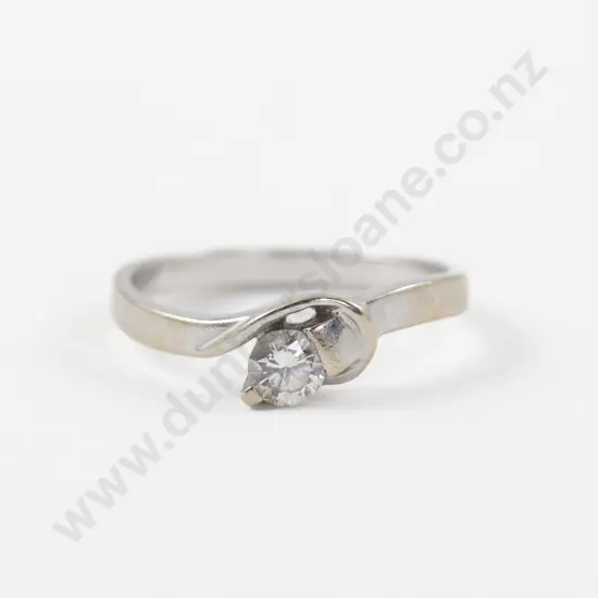 18ct White Gold Solitaire Diamond Ring