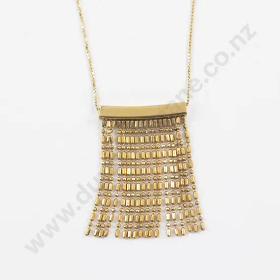 9ct Tassel Pendant on 9ct Fancy Link Neck Chain