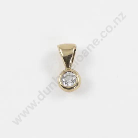 9ct Single Diamond Pendant