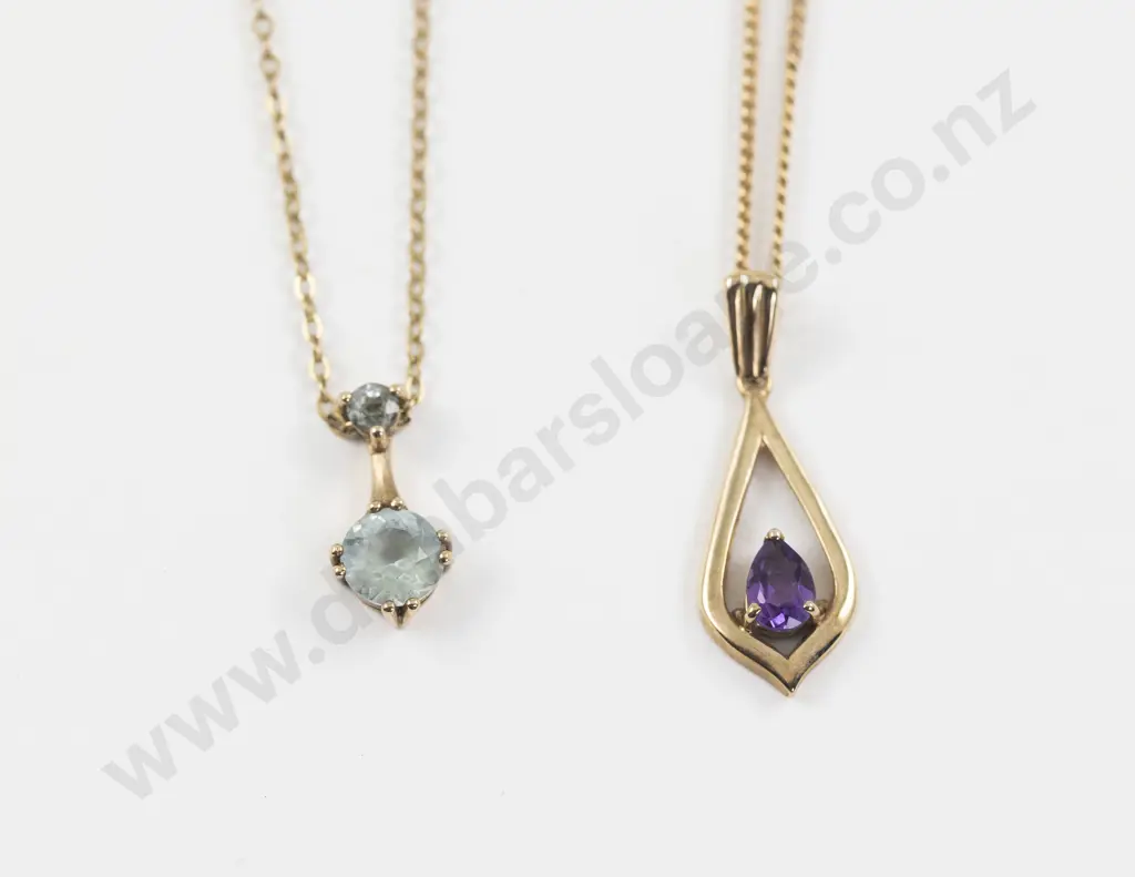 9ct Single Topaz Pendant on 9ct Neck Chain Image 1++