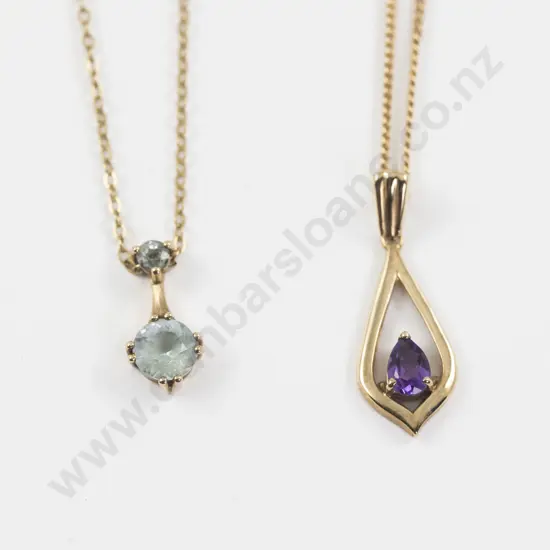 9ct Single Topaz Pendant on 9ct Neck Chain