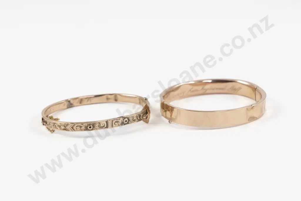 9ct Hinged Snap Bangles for Scrap Image 1++