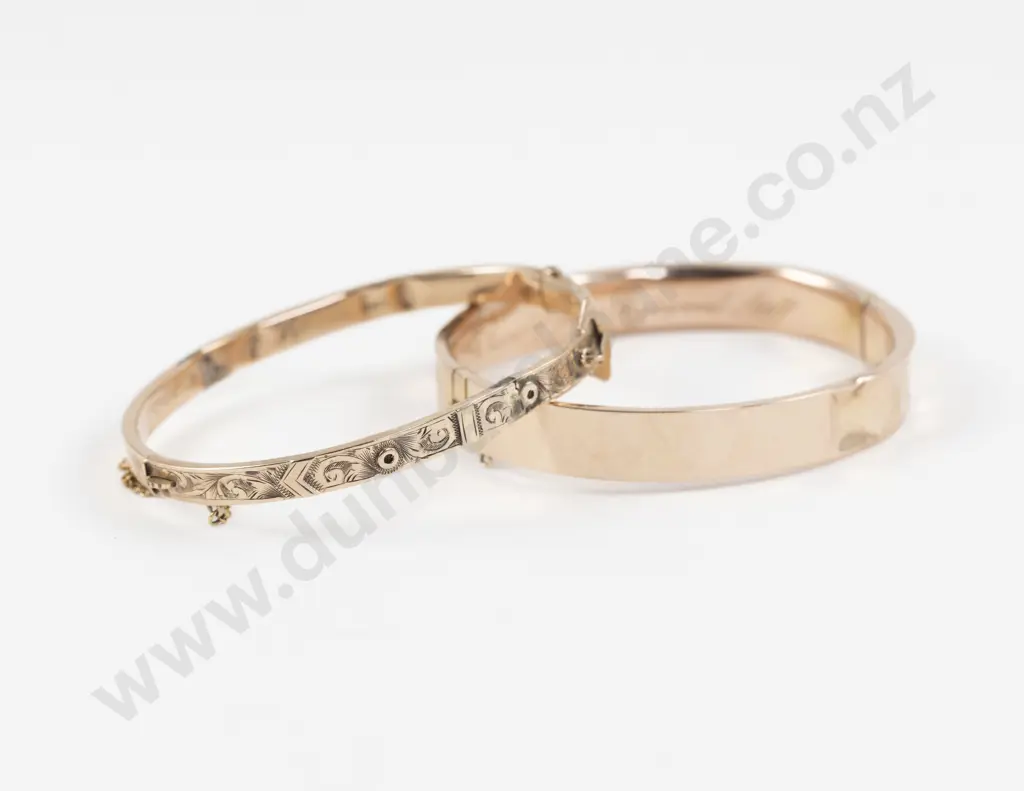 9ct Hinged Snap Bangles for Scrap Image 1++