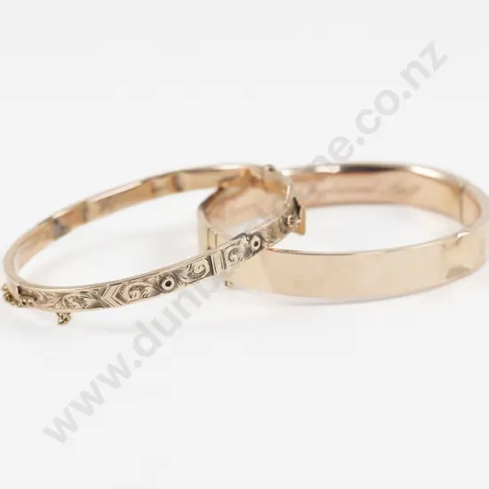 9ct Hinged Snap Bangles for Scrap