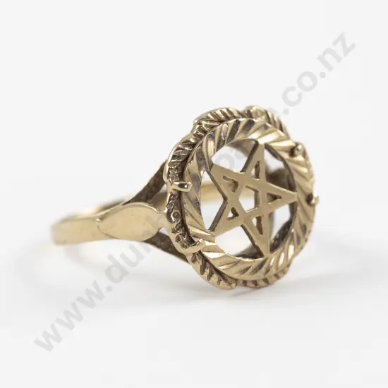 9ct Pentagram Star Ring