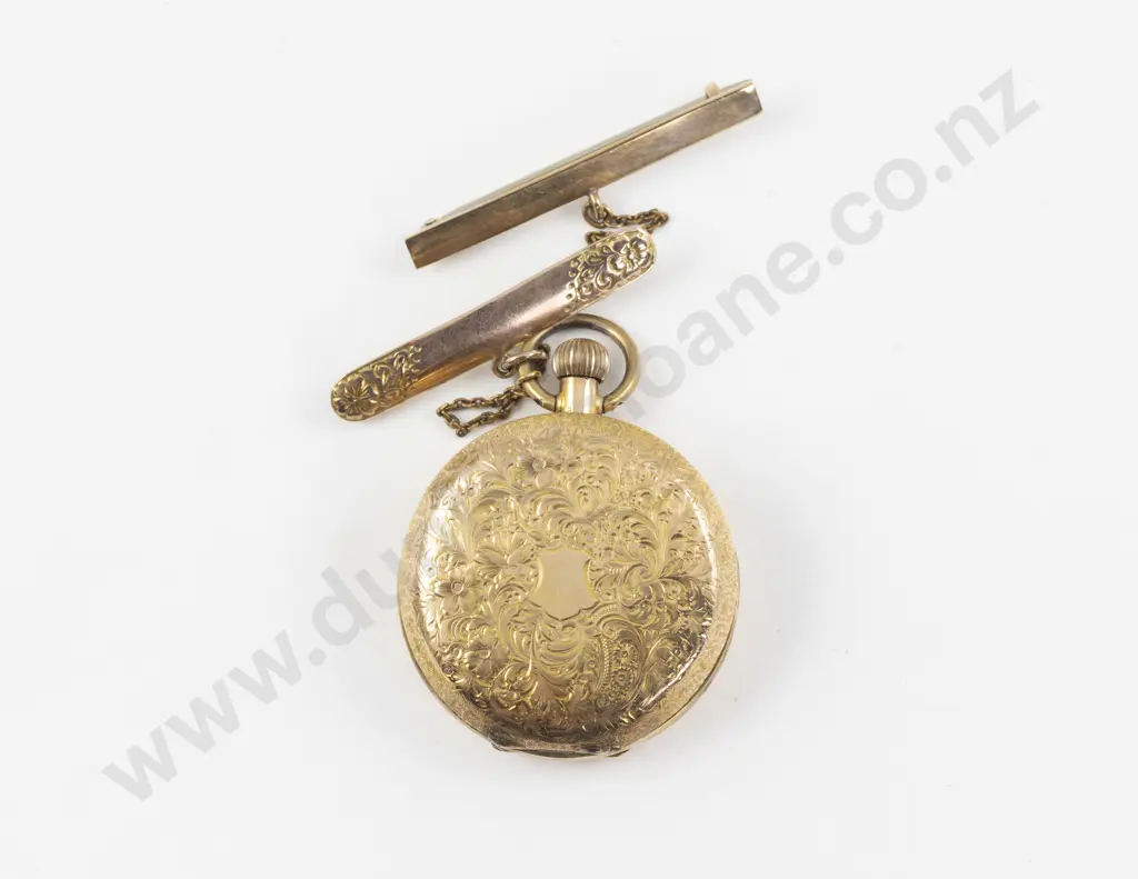 14ct Hunter Cased Lever Wind Fob Watch Image 1++