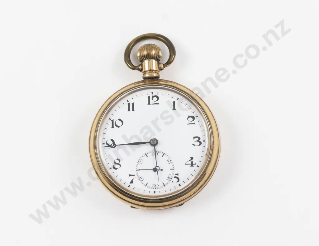 Dennison Gold Plated Open Faced Lever Wind Pocket Watch Image 1++