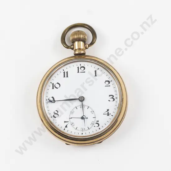 Dennison Gold Plated Open Faced Lever Wind Pocket Watch