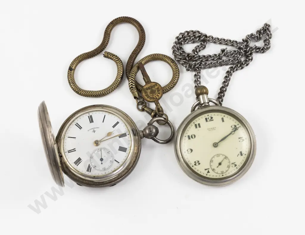 Rotherhams S/S Hunter Case Key Wind Pocket Watch Image 1++