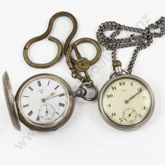 Rotherhams S/S Hunter Case Key Wind Pocket Watch