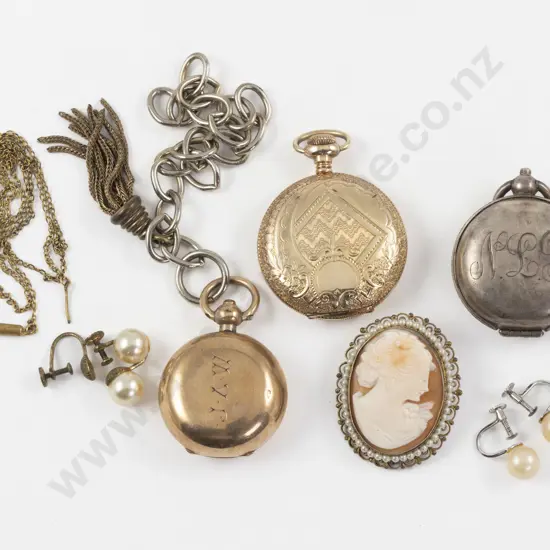 Two Gold Plated Fob Watch Cases