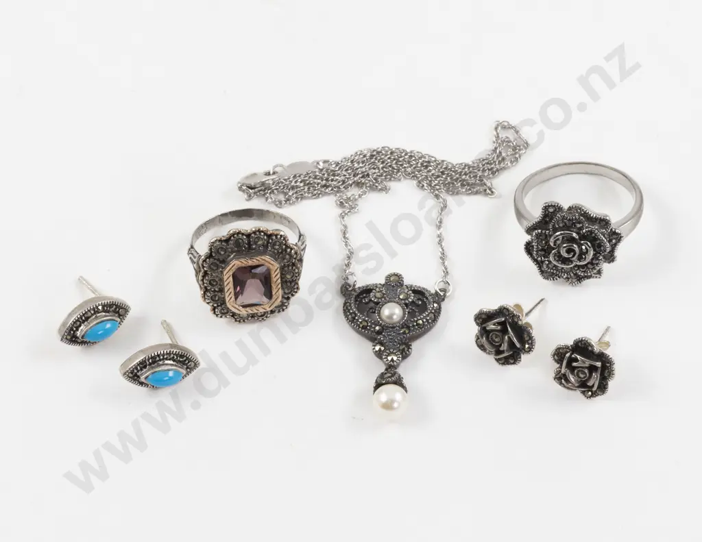 Collection of S/S and Marcasite Jewellery Image 1++