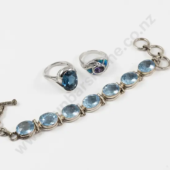 S/S Seven Stone Topaz Bracelet