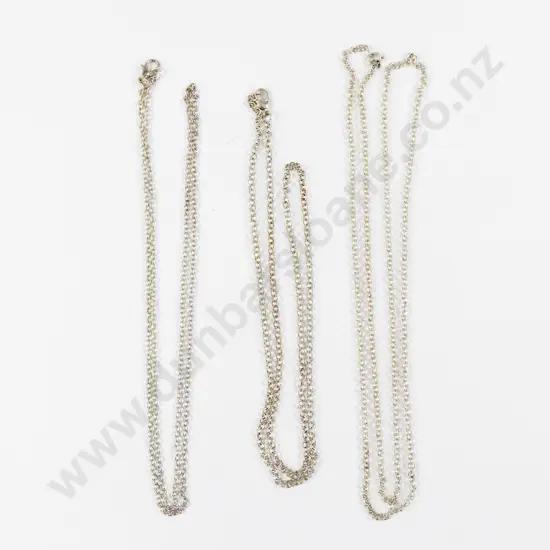 Three S/S Curb Link Neck Chains