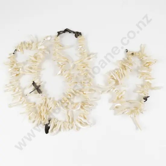 Tanja Curin Jeweller MOP Shell Two Part Necklace with S/S Motifs