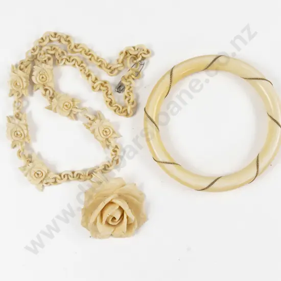 Vintage Carved Ivory Necklace