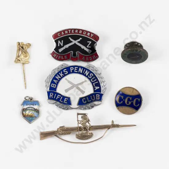 9ct Brooch with Collection of Enamel Brooches and Assorted