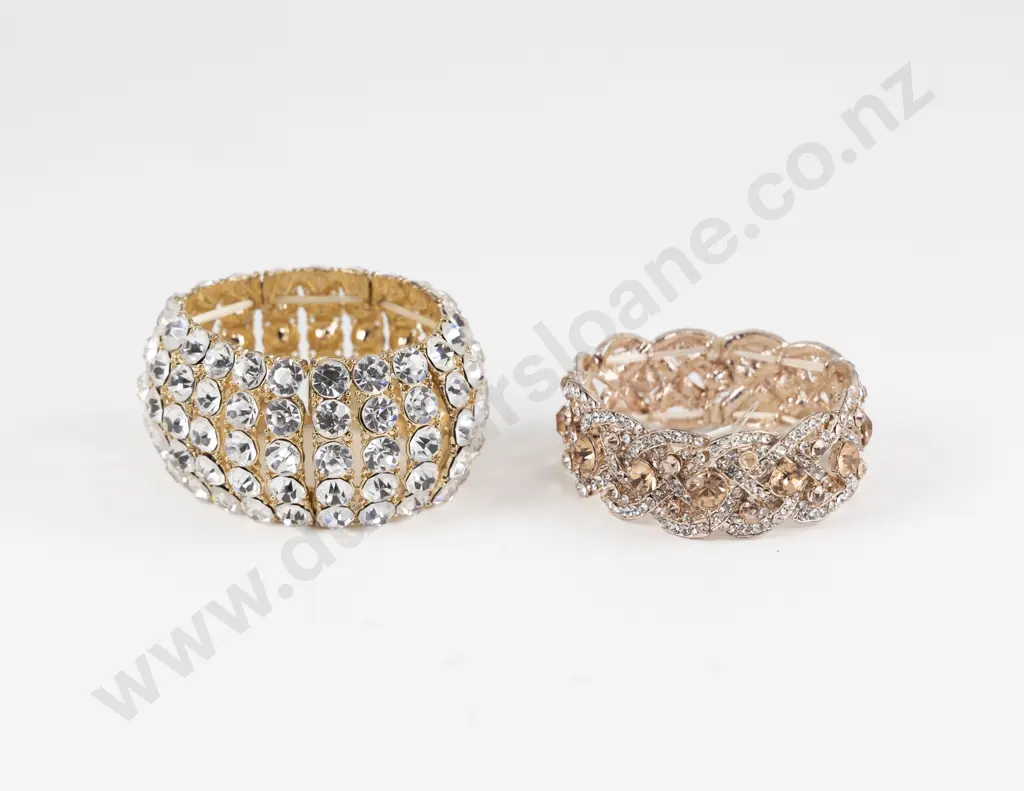 Two Rhinestone 'Bling' Costume Jewellery Bracelets Image 1++