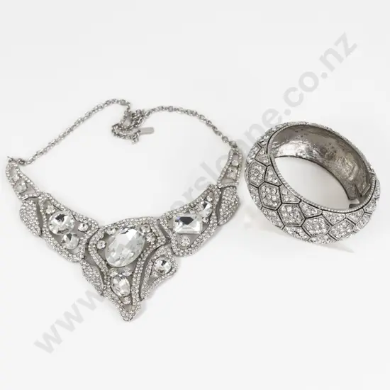 Rhinestone 'Bling' Costume Jewellery Necklace and Bangle
