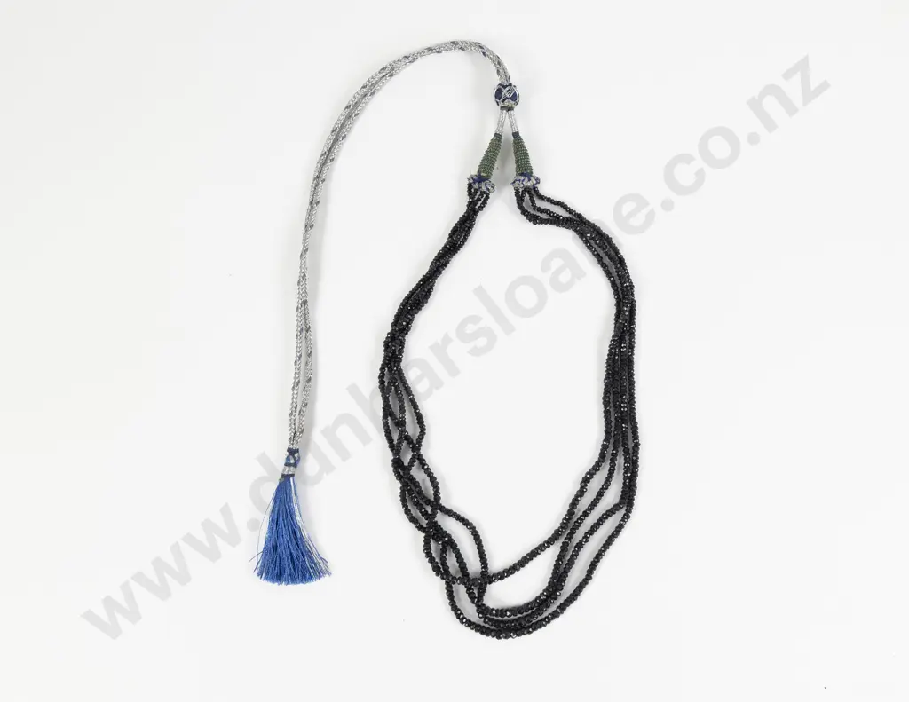 Multi Strand Sapphire Crystal Beaded Necklace Image 1++