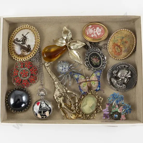 Collection of Assorted Costume Jewellery Brooches and Pendants