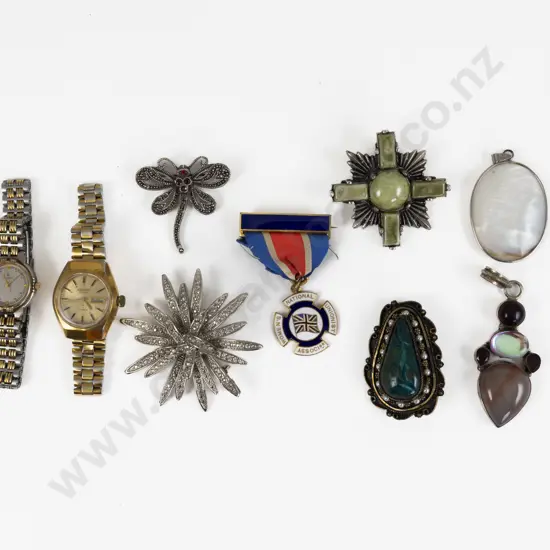 Collection of Assorted Costume Jewellery incl Wrist Watches and Badge