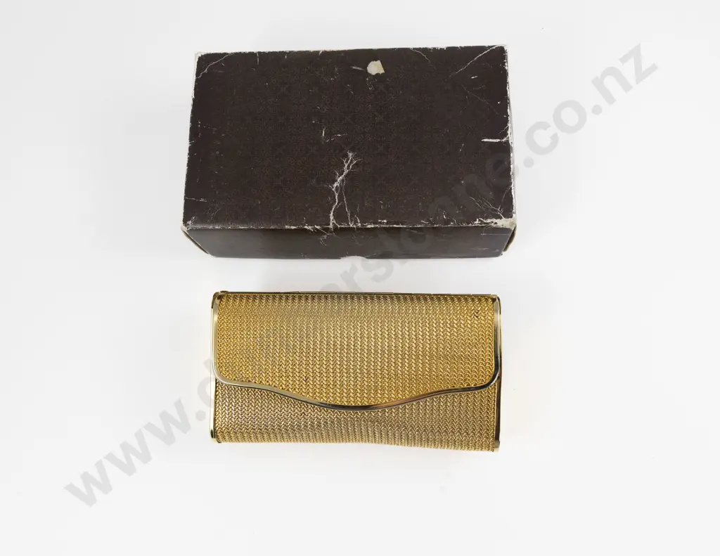 Vintage Gold Plated Woven Mesh Evening Clutch Image 1++