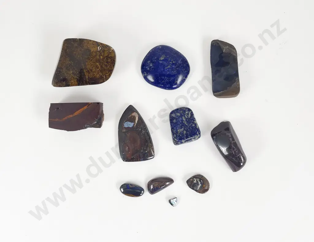Collection of Opal and Lapis Polished Boulders Image 1++