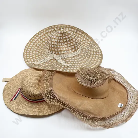 Three Vintage Sun Hats