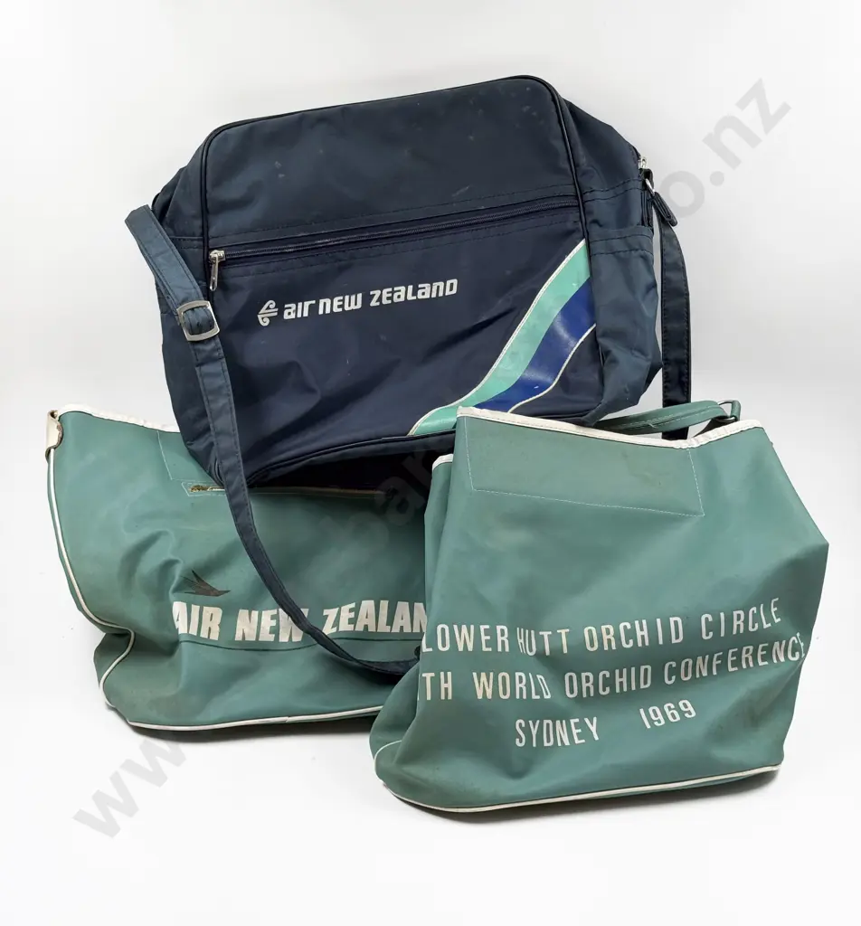 Three Vintage Air New Zealand Travel Bags Image 1++