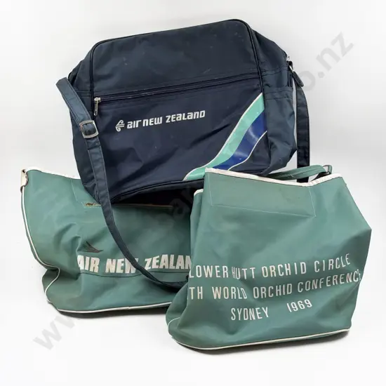 Three Vintage Air New Zealand Travel Bags