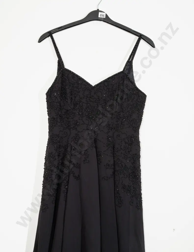 Circa 1970's Hand Beaded Short Length Ball Gown Image 1++