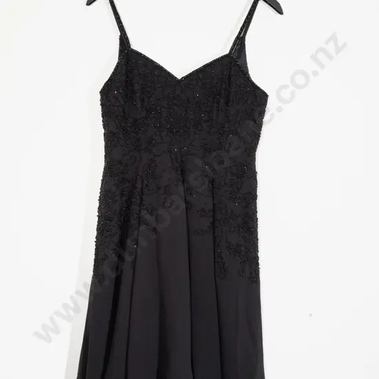 Circa 1970's Hand Beaded Short Length Ball Gown