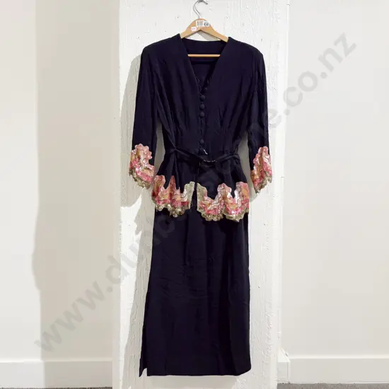Circa 1960's - 70's Evening Jacket with Full Length Skirt