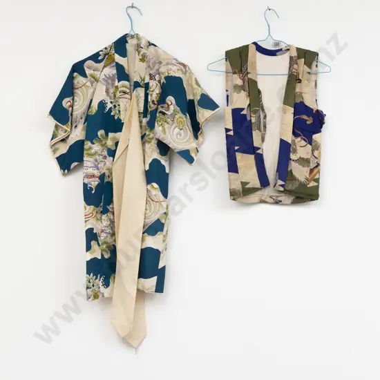 Japanese Post WWWII Childs Kimono and Vest