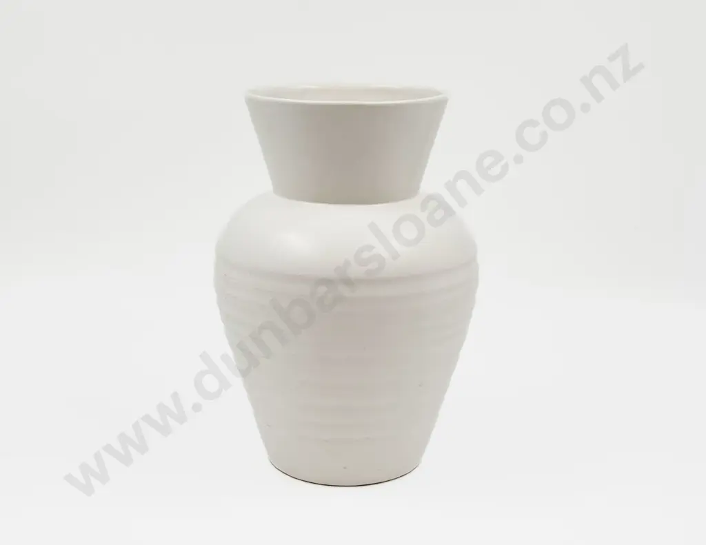 Unmarked White Glazed Vase Image 1++