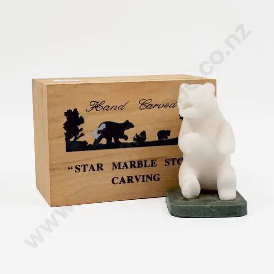 "Star Marble Stone" Bear Carving