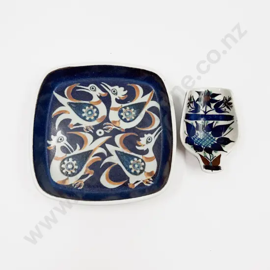 Royal Copenhagen "Fajance" Shallow Square Dish with Other R.C Dish