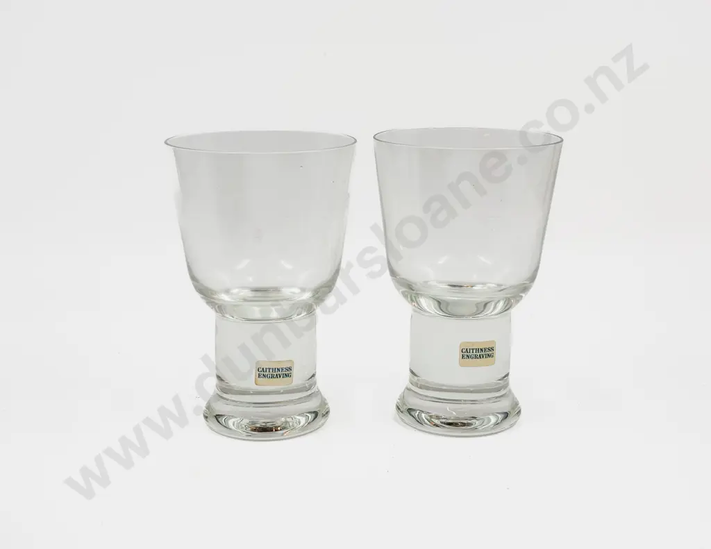 Two Caithness Engraved Glass Goblets in Original Cases Image 1++
