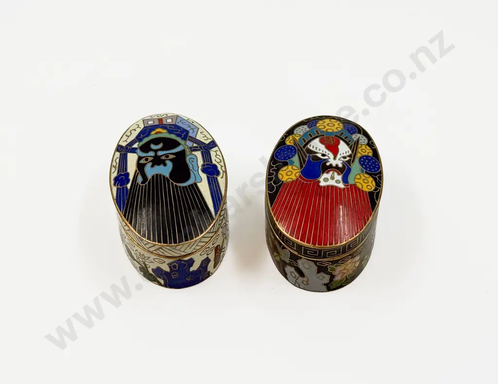 Two Cloisonné Trinket Boxes Image 1++