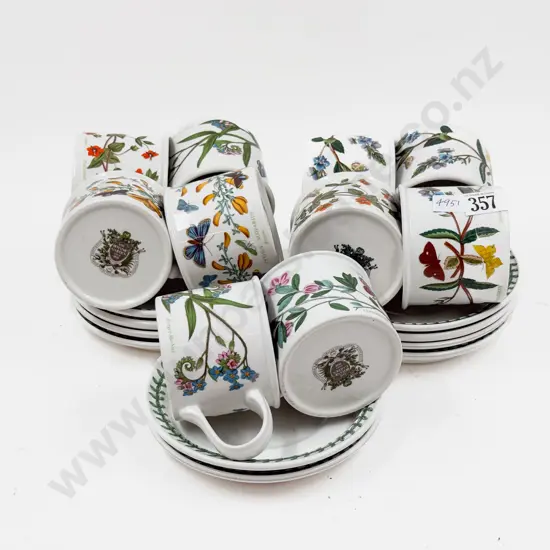 Ten Portmerion Mugs & Saucers